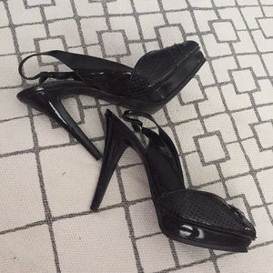 Black high heel sandals